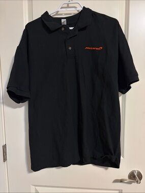 McLaren Men’s Black Polo with Orange Logo